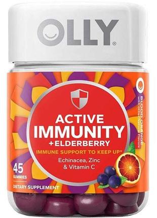 Витамины для поддержки иммунитета olly active immunity gummy + elderberry blood orange