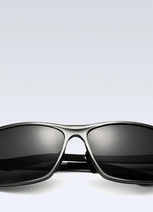Стильні спортивні поляризовані чоловічі окуляри в металевій оправі veithdia графіт