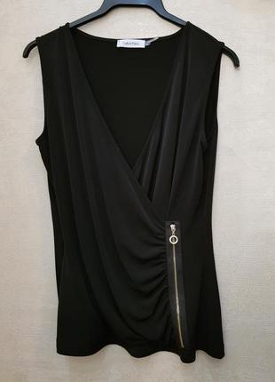 Calvin klein эффектный черный топ блуза, оригинал