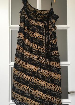 Супер трендовое леопардовое платье на одно плечо