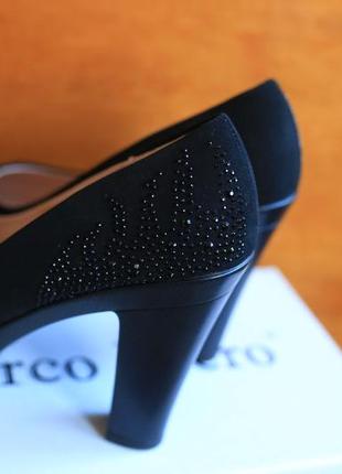 Черные женские весенние  туфли нубук, размер 363 фото