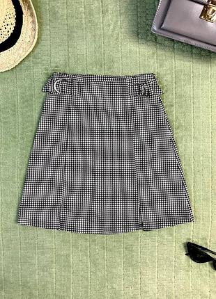 Спідниця в клітку jennyfer чорно біла