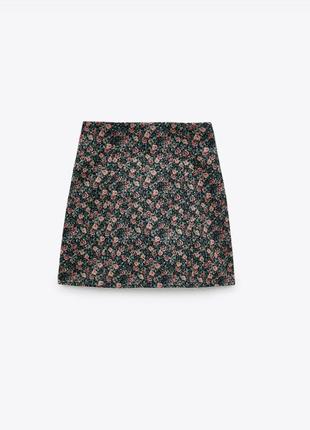 Zara юбка цветочный принт3 фото