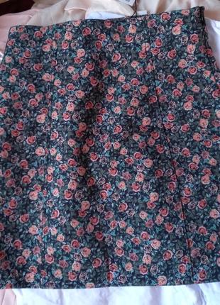 Zara юбка цветочный принт5 фото