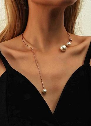 Shein . колье с жемчугом