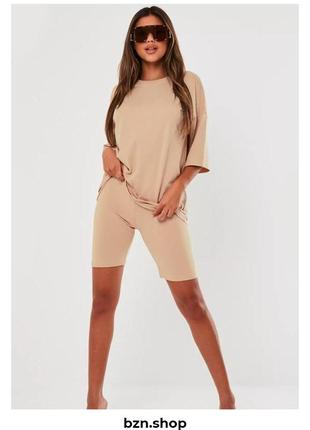 Классный женский костюм, шорты + футболка missguided