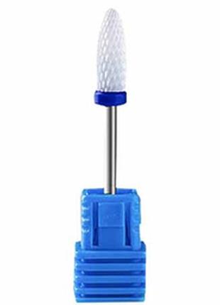 Фреза насадка керамічна полум'я з синьою насічкою, середня