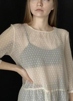 Ніжна кремова блуза avant premiere