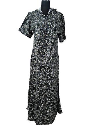 Платье длинное с капюшоном 48-54 универсальный размер (c4138)2 фото