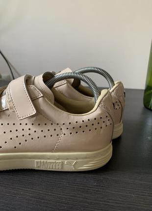 Рожеві пудрові кеді puma court star velcro nude3 фото