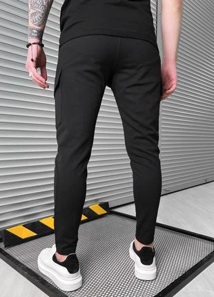 Брюки штаны карго мужские демисезонные черные / джогери штани чоловічі демісезонні чорні2 фото