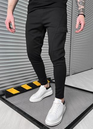 Брюки штаны карго мужские демисезонные черные / джогери штани чоловічі демісезонні чорні6 фото