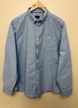 Чоловіча бавовняна сорочка f&f, голубий колір, xl