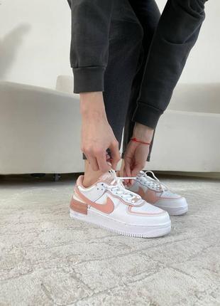 Nike air force shadow white/light pink6 фото