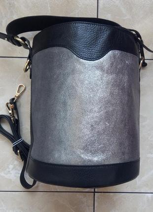 Кожаная сумка ведро цилиндр а. bellucci италия натуральная кожа відро шкіра