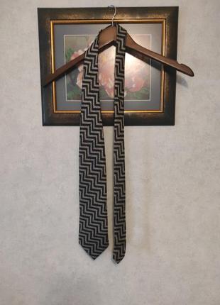 Шелковый галстук принт зигзаг6 фото