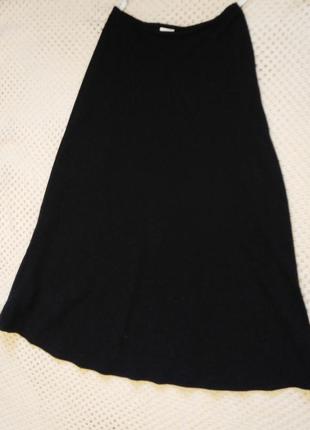 Шикарна чорна спідниця міді3 фото