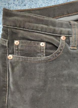 Велюровые бархатные бежевые брюки джинсы3 фото