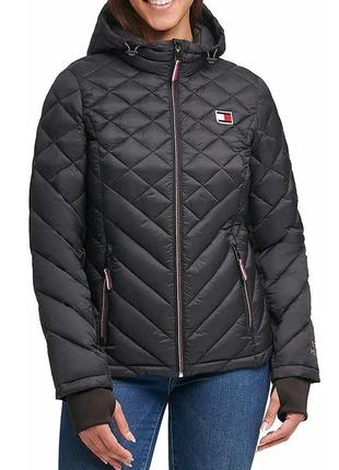 Куртка женская tommy hilfiger womens packable hooded puffer jacket 1506135 black m