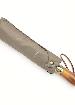 Бежевий великий зонт parachase з дерев'яною ручкою і клапаном від вітру2 фото