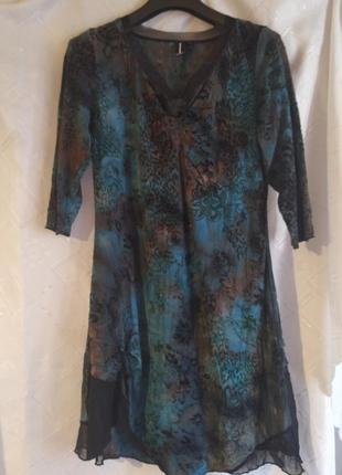 Платье, принт тай дай, англия, бархат
