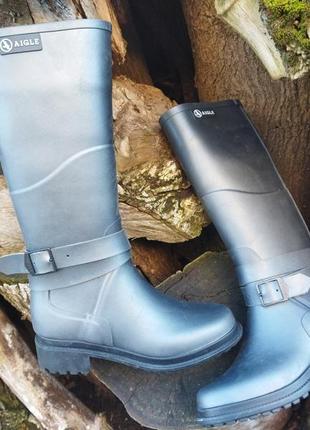 Стильні брендові жіночі гумові чоботи aigle (франція) - 25 див.8 фото