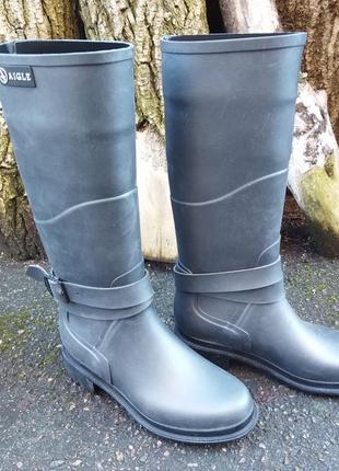 Стильные брендовые женские резиновые сапоги aigle (франция) - 25 см.