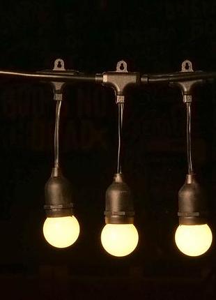 Уличная ретро гирлянда старк со свисающими лампами теплого свечения