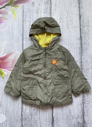 Крутая куртка 3 в 1 ветровка флисовая кофта с капюшоном ergee 12-18мес