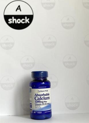 Вітаміни і мінерали puritan's pride absorbable calcium 1200mg plus vitamin d3 25 mcg (30 капсул.)1 фото