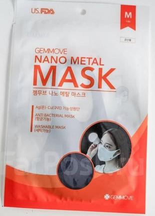 Багаторазова захисна нано маска з нитками срібла і міді gemma korea розміри m l xl