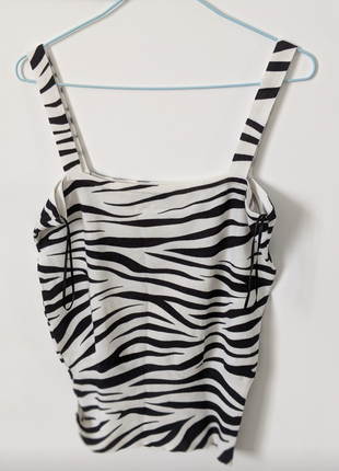 Топ майка вискоза энимал принт зебра