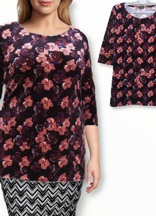 Красивая бархатная блузка в цветы originals