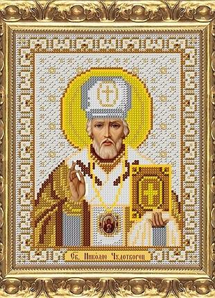 Схема для вишивання бісером на атласної тканини велисса іп-144 св. микола чудотворець