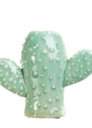Ваза керамічна настільна зелена кактус висота 15 см