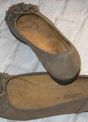 Кожаные стильные туфли-балетки gabor (германия), размер 38 (25 см)4 фото