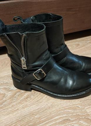 Кожаные грубые брутальные ботинки демисезонные дорогого бренда allsaints