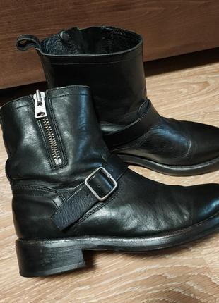 Кожаные грубые брутальные ботинки демисезонные дорогого бренда allsaints
