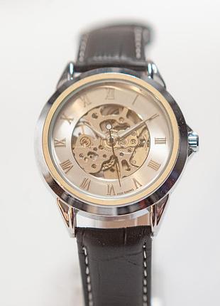 Годинники чоловічі механічні skeleton forsining silver автопідзавод