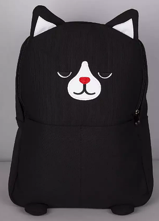 Рюкзак черный кот для двочки мальчика подростка