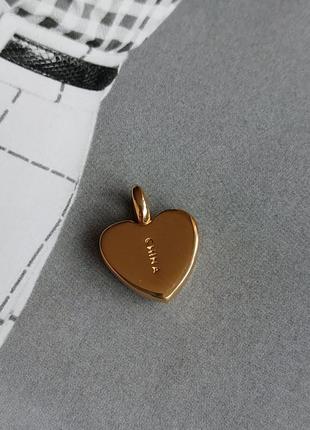 Підвіска кулон у вигляді серця серце з кристалами золотого срібного кольору на ланцюжок ланцюг сваровскі swarovski2 фото