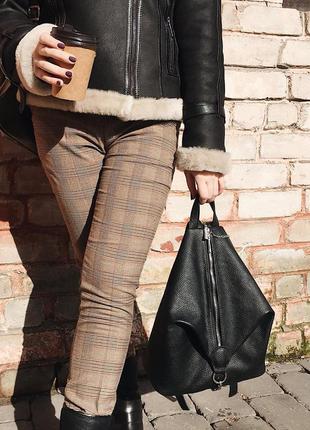 Рюкзак трансформер жіночий натуральна шкіра чорний 1769