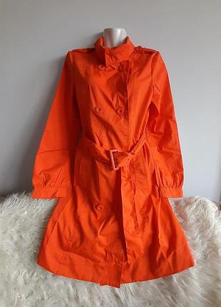 Плщ тренч оранжевый, с поясом, р. 34/xs/42
