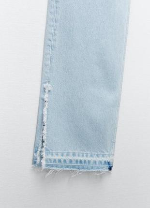 Zara джинси прямі з розрізами z1975 full length блакитні нові розмір 386 фото