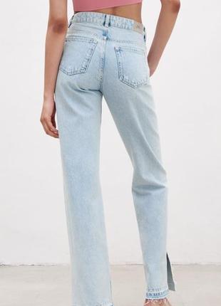 Zara джинси прямі з розрізами z1975 full length блакитні нові розмір 385 фото