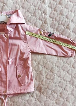 100 парка куртка вітрова на дівчинку девочке розова весняна весенняя 98 1045 фото