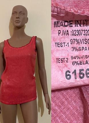 Червона віскозна італійська майка з паектами