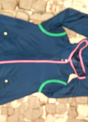Синий демисезонный плащ куртка для девочки united colors of benetton  8-9 лет1 фото