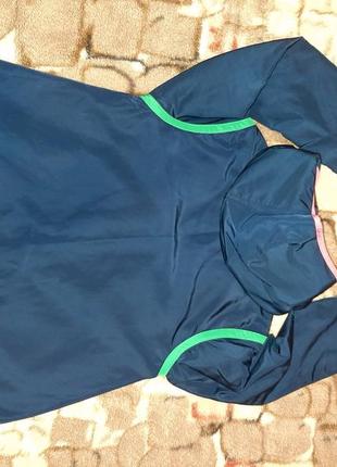 Синий демисезонный плащ куртка для девочки united colors of benetton  8-9 лет2 фото