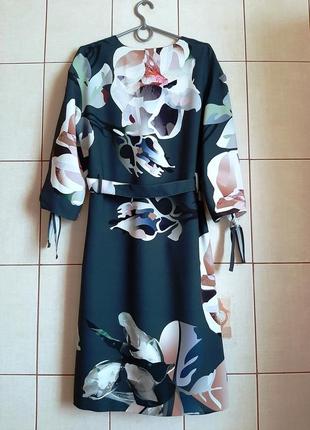 Красиве графітове плаття-кімоно в квітковий принт6 фото